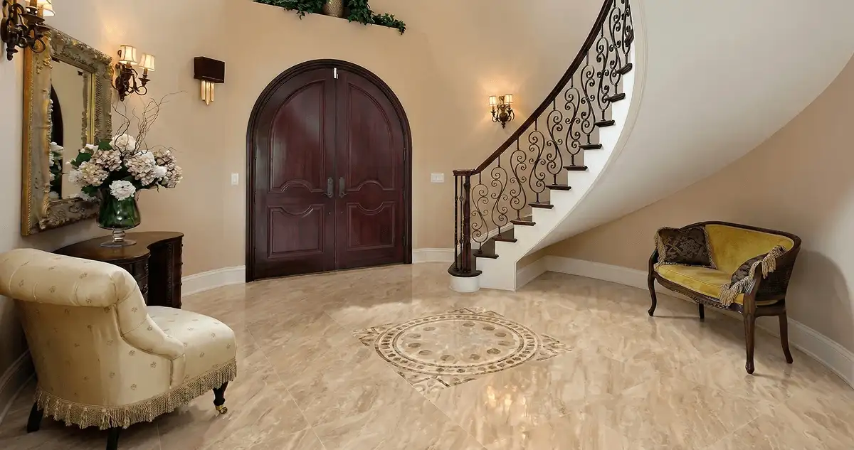 Entrance hall with professionally installed ceramic tile flooring in Oklahoma City OK