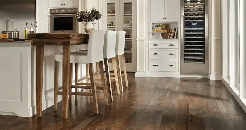Professionally installed and refinished hardwood flooring in a residential home, showcasing smooth finish and natural wood tones in Oklahoma City, OK