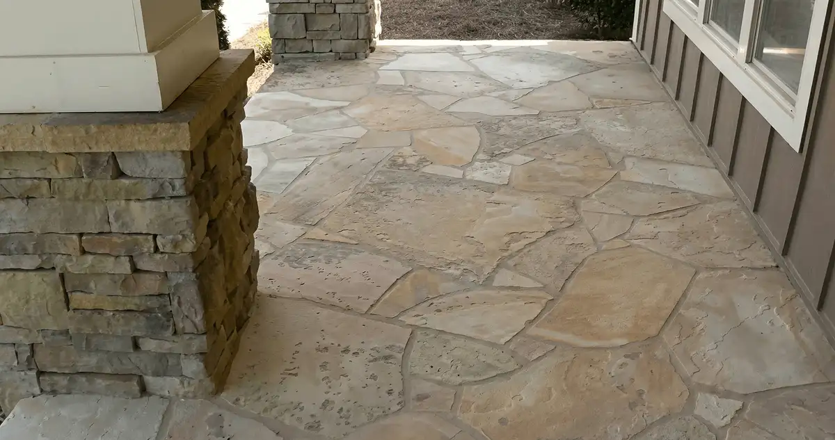 House entrance with professionally installed stone flooring in Oklahoma City OK