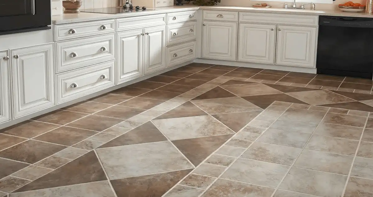 Kitchen with white cabinets and a professionally installed tile floor in Oklahoma City, OK